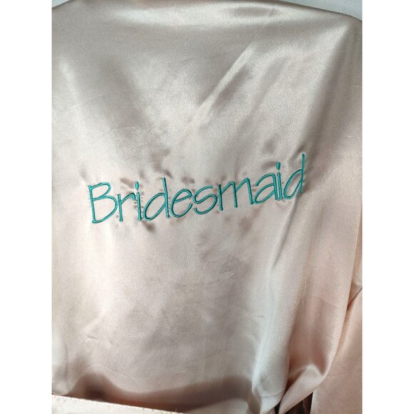 Bridesmaid Satin Robe By Girl Extraordinaire 1X/2X Light Pink - Picture 4 of 6